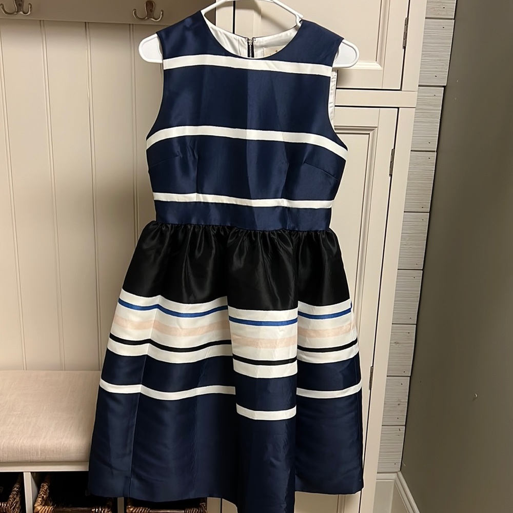 Kate Spade holiday stripe fit and flare dress